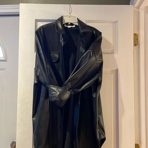 Black vegan leather blazer/jacket